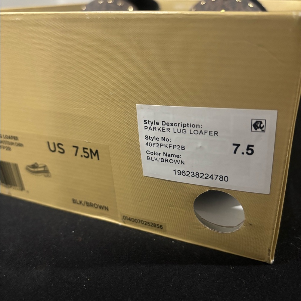 Michael Kors Black and Brown Loafers with Gold Accents - Picture 2 of 5